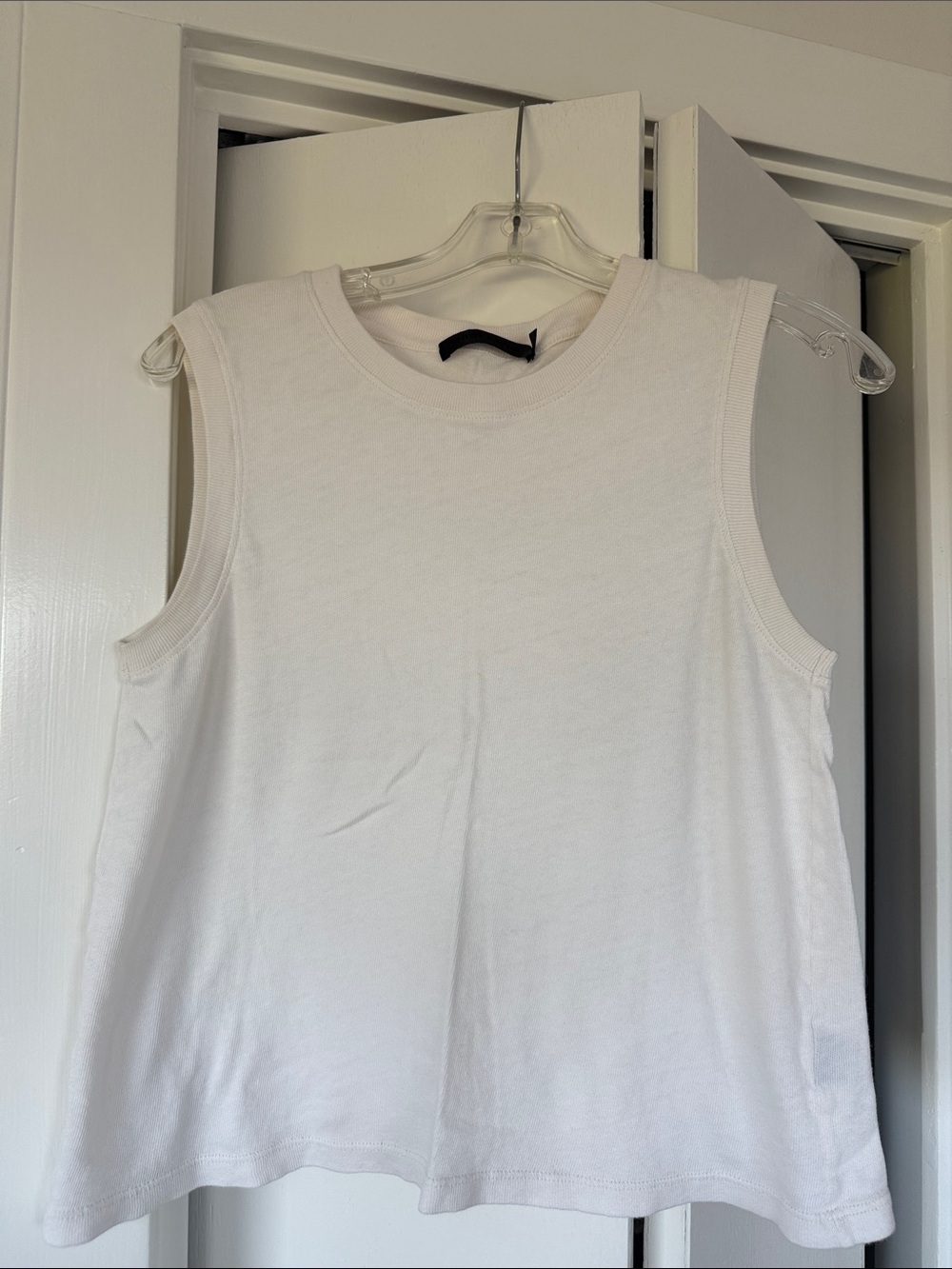Jenni Kayne Cream Cotton Knit Tank